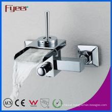 Fyeer Wall Mounted Mixer Bathroom Waterfall Bath Faucet with Diverter